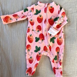 Strawberry baby girl onesie